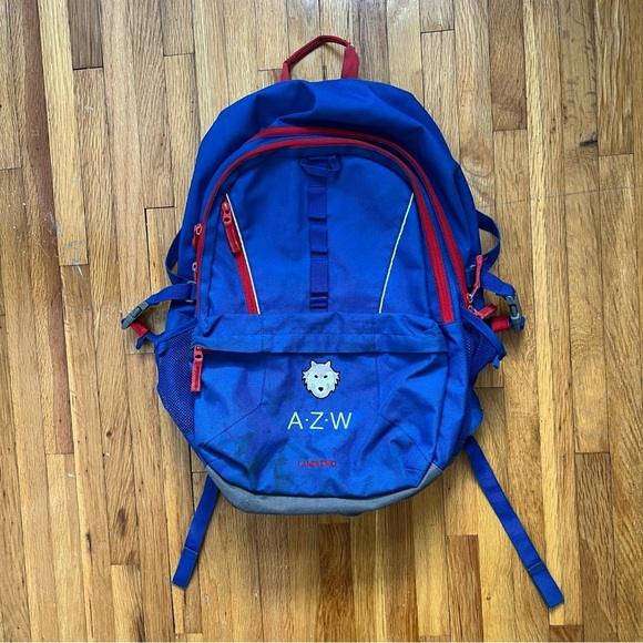 Lands’ End Classmate Boys Blue Embroidered Initial Backpack “AZW” - Picture 1 of 16